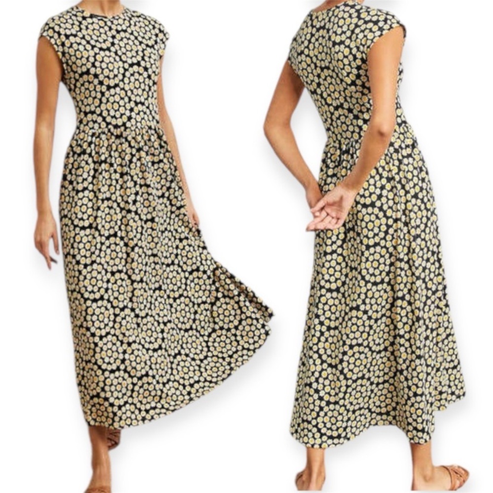 Boden Black & Cream Floral Maxi Dress